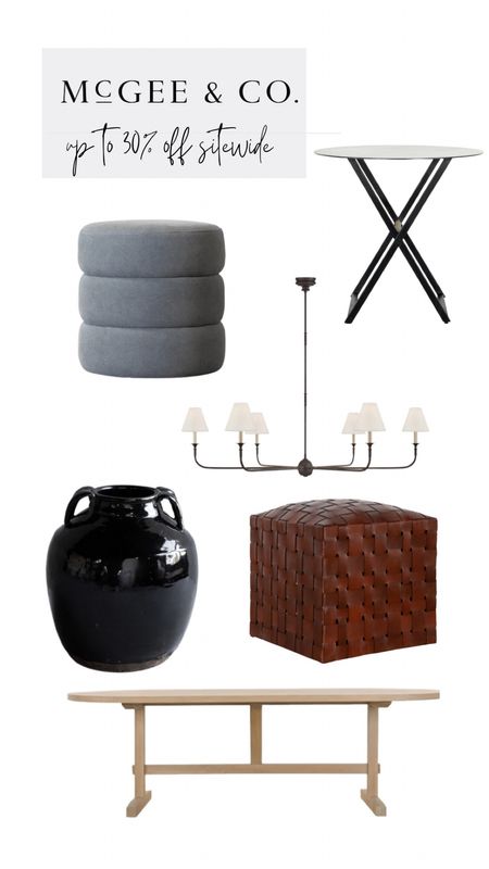 Shop my home and save up to 30% during McGee & Co. Site wide sale! 

Ottoman, leather ottoman, McGee & co., vintage vase, Piaf chandelier, side table, black side table, oval dining table, white oak table 

#LTKsalealert #LTKhome #LTKGiftGuide