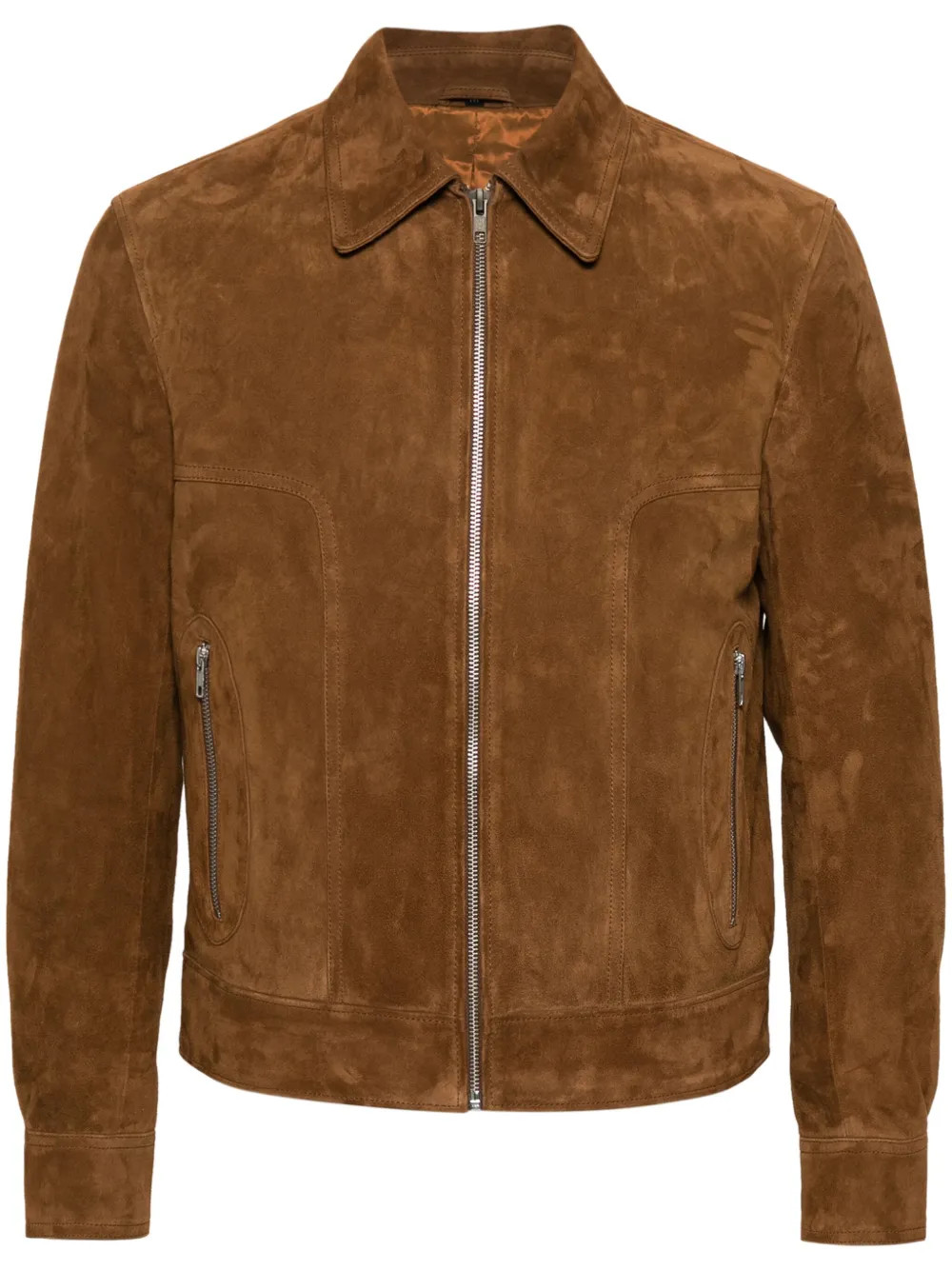 FURSAC long-sleeve Suede Jacket - Farfetch | Farfetch Global