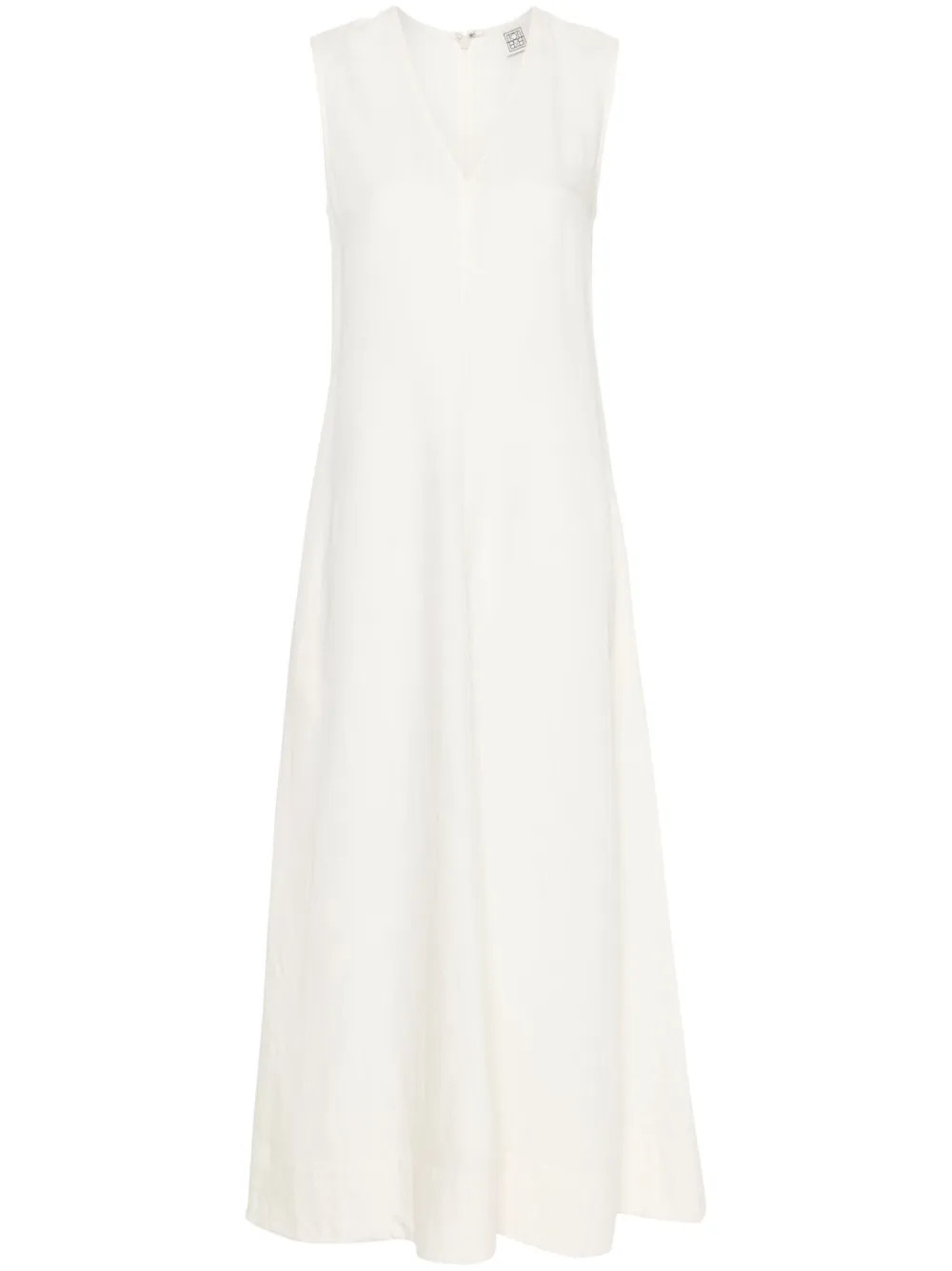 TOTEME V-neck Flared Maxi Dress - Farfetch | Farfetch Global