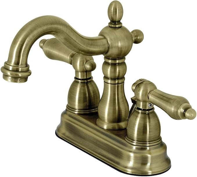 Kingston Brass KB1603AL 4 in. Centerset Bathroom Faucet, Antique Brass,4-Inch Center | Amazon (US)