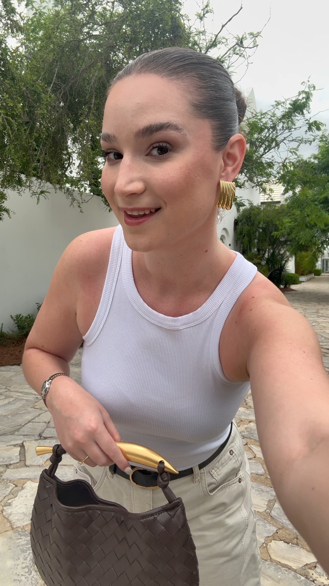 White tank top, white jeans, parachute pants, barrel jeans, free people, tortoise sunglasses, brown handbag, Amazon handbag, chunky gold earrings, slick back bun, Low kitten heels, cream heels, Amazon heels, summer shoes, casual outfit, lunch date outfit, simple outfit, minimalistic outfit, white sandals, white pants, casual chic outfit, dinner date outfit

#LTKShoeCrush #LTKStyleTip #LTKSaleAlert