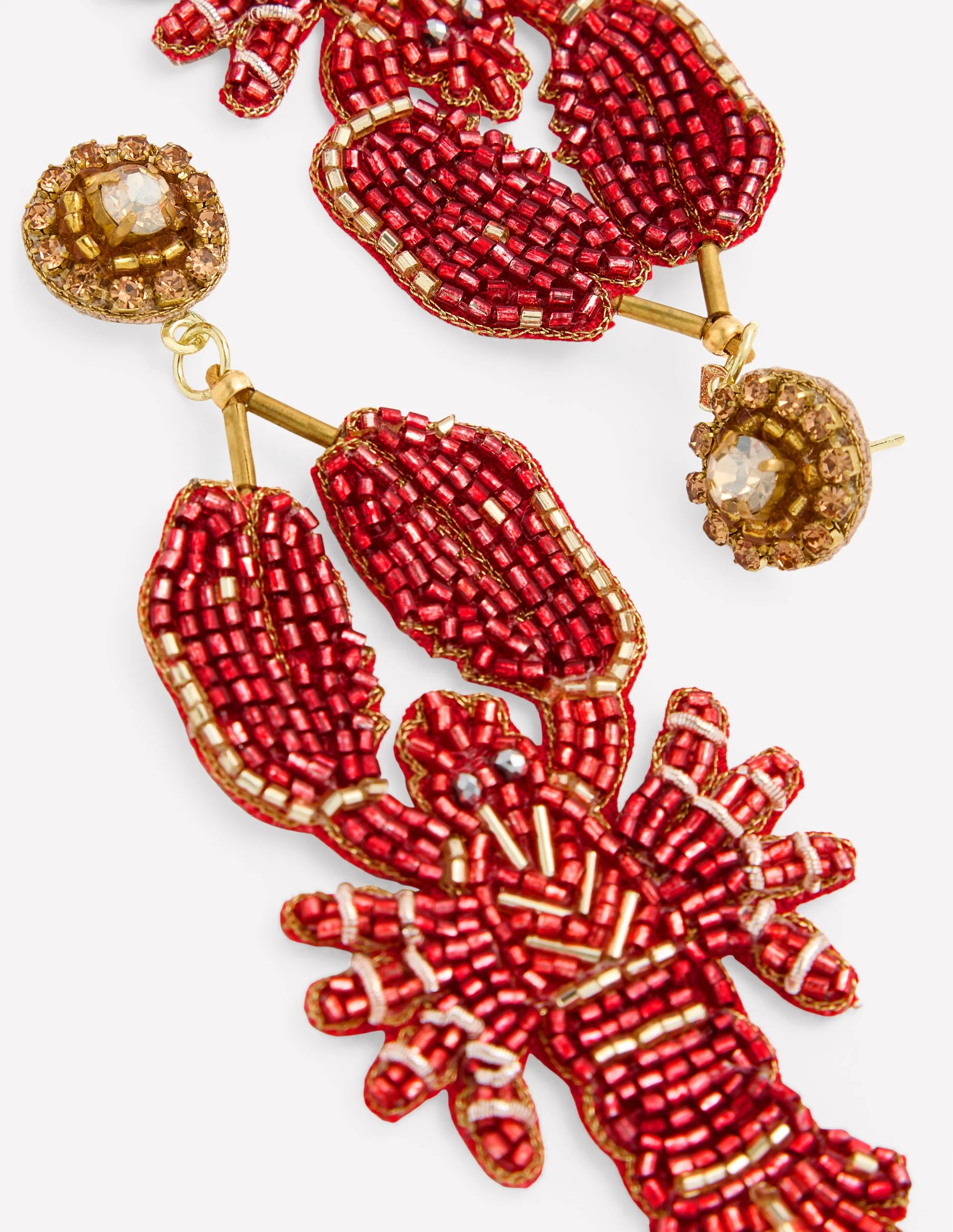 Novelty Beaded Earrings-Lobster | Boden (US)