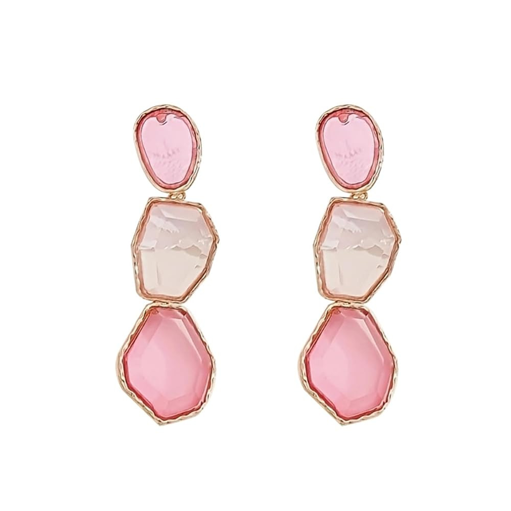 Sither Pink Crystal Earrings for Women Long Dangling Earrings Jewelry for Halloween Christmas Gif... | Amazon (US)