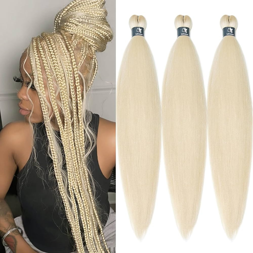 613 Blonde Braiding Hair Pre Stretched Kanekalo Prestretched Braiding Hair Blonde Braids 26 inch ... | Amazon (US)