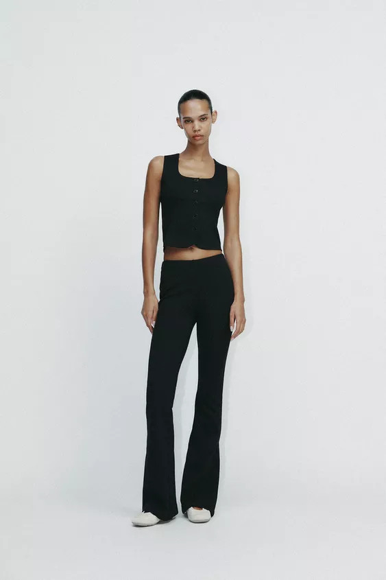 INTERLOCK FLARE PANTS | Zara US
