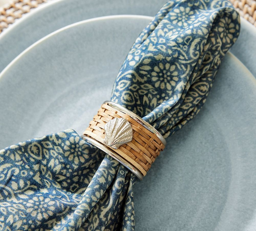 Marino Shell Napkin Rings - Set of 4 | Pottery Barn (US)