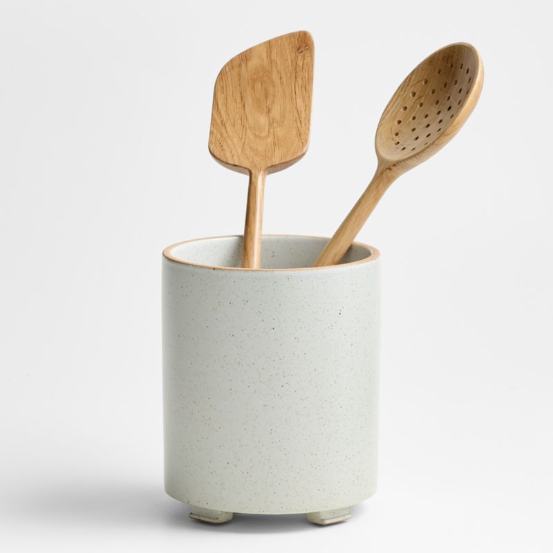 Pacific Ceramic Utensil Holder by Gaby Dalkin | Crate & Barrel | Crate & Barrel