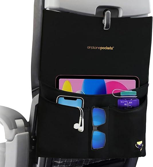 Airplane Pockets Airplane Tray Table Cover with Pocket Organizer | Seat Back Organizer & Storage ... | Amazon (US)