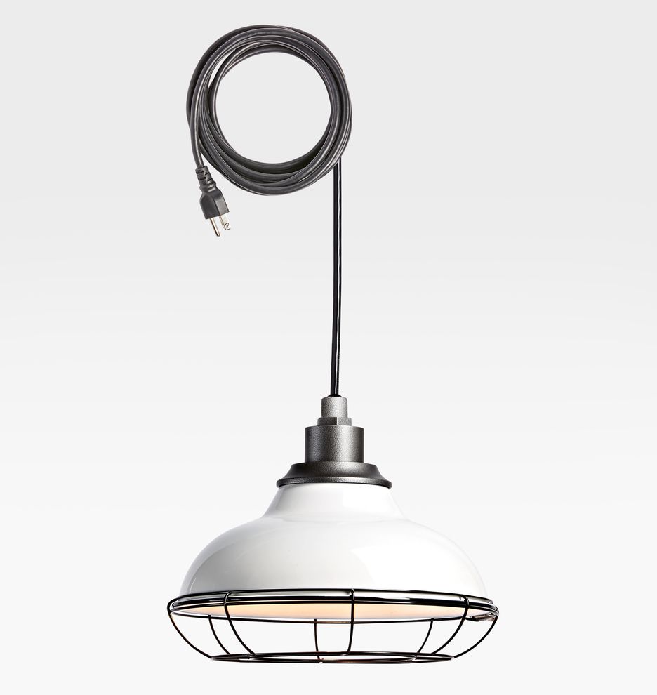 Carson 12" Plug-in Indoor/Outdoor Pendant with Cage | Rejuvenation