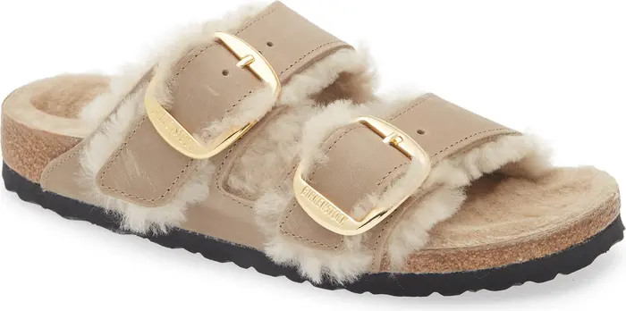 Arizona Big Buckle Genuine Shearling Lined Sandal (Women) | Nordstrom