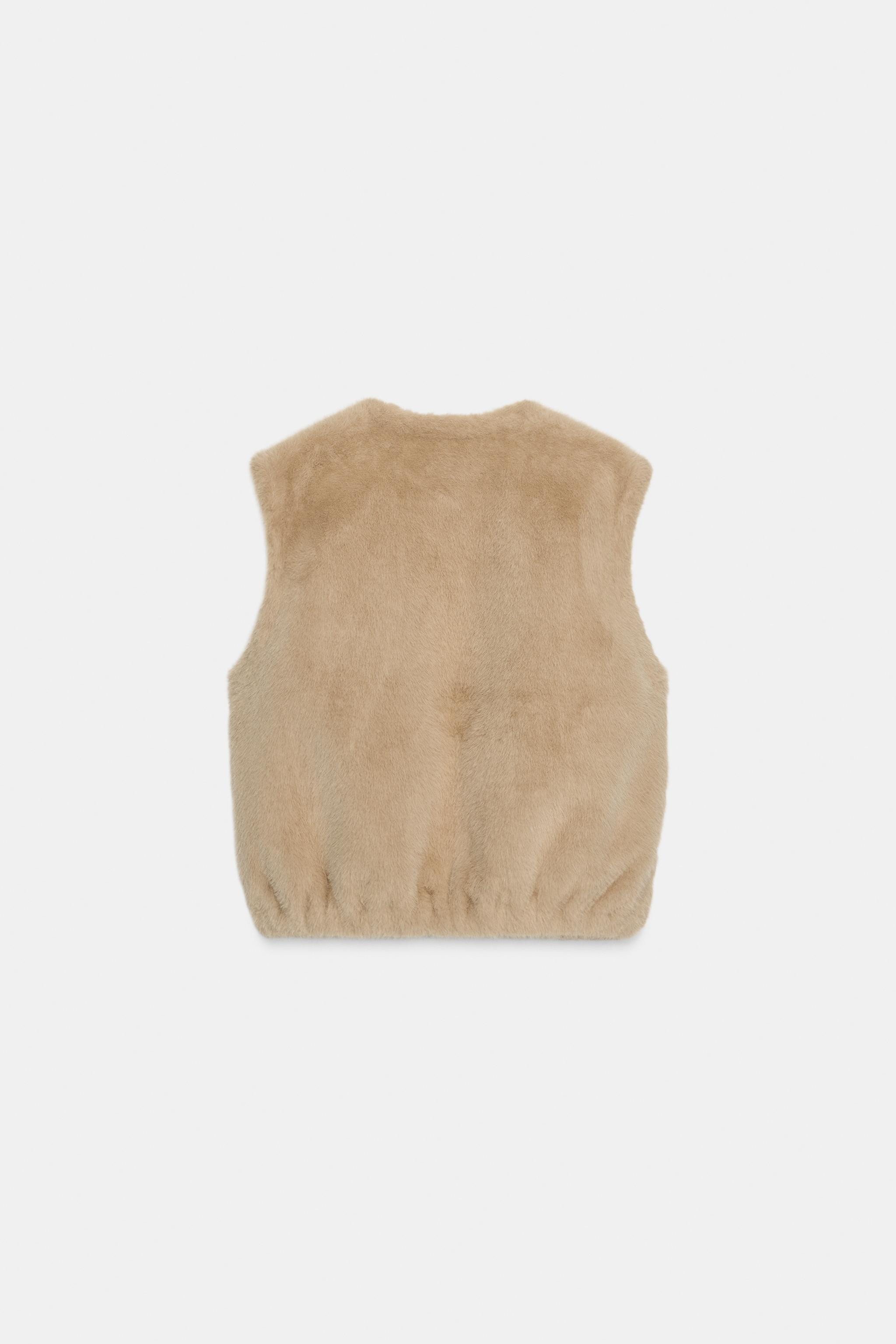 FAUX FUR GILET WITH ZIP | Zara UK