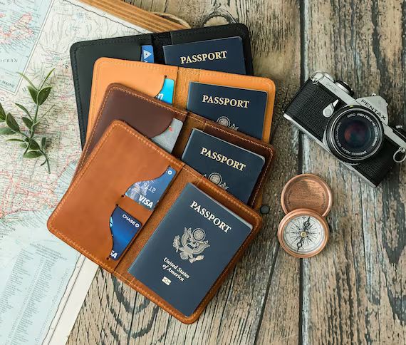 Leather Passport Cover Travel Passport Holder Personalized | Etsy | Etsy (US)