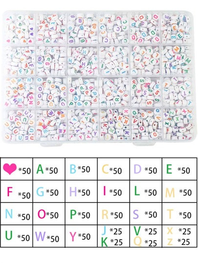 1200 peças Miçanga diy detalhe de letras | SHEIN