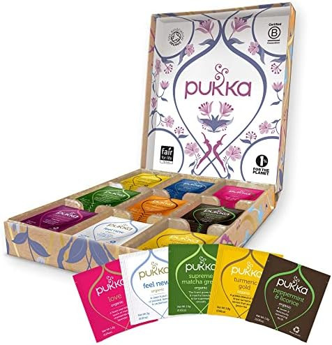 Pukka Herbal Tea Sampler, Organic Tea, Eco-friendly, Self Care Gift Box, 45 Tea Bags, 9 Flavors | Amazon (US)