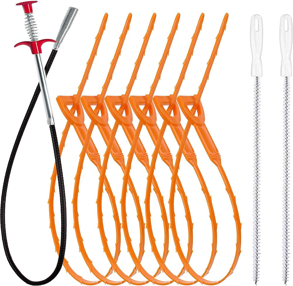 35.5inch Drain Clog Remover(1pcs), 25inch Drain Snake Hair Remover(6pcs) \uff06 Cleaning Brush(2p... | Amazon (US)