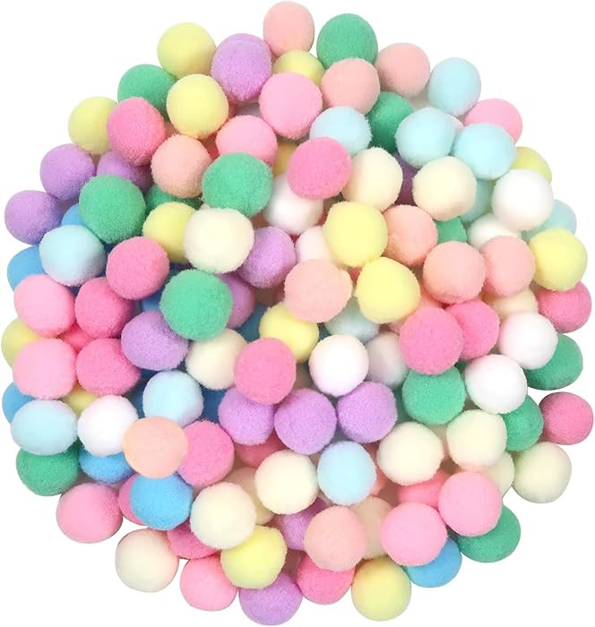 TOAOB 150pcs Large Pom Poms 1 Inch Multicolour Craft Pom Poms Fuzzy Pompoms Balls for DIY Crafts ... | Amazon (US)