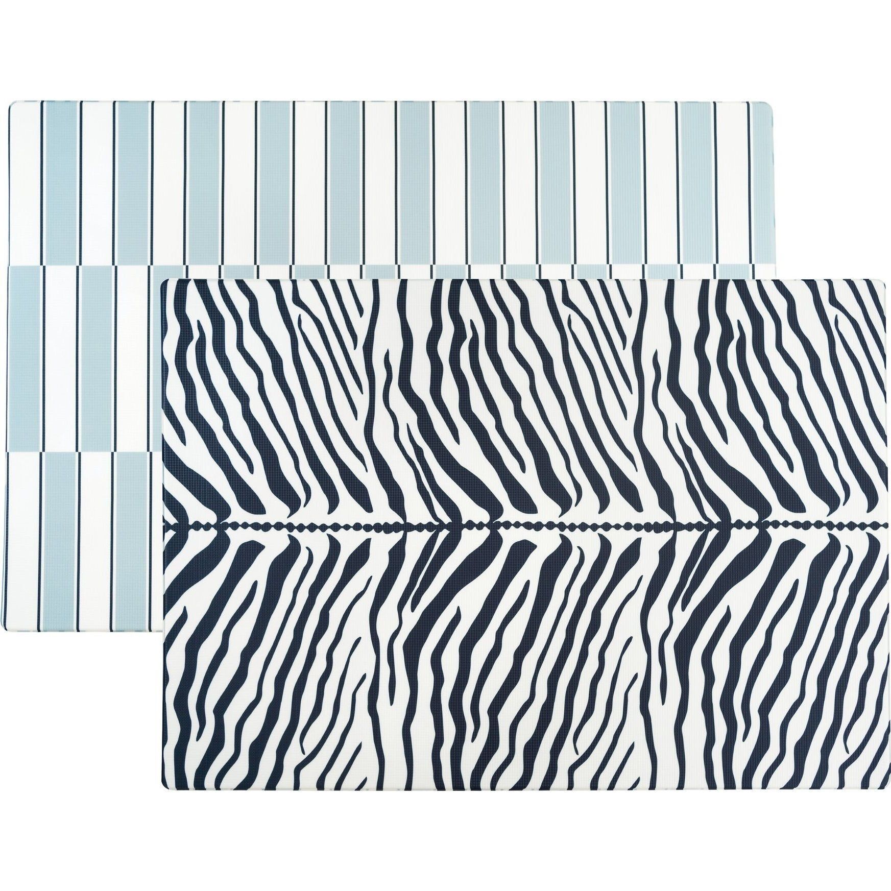 Reversible Zebra & Stripe Foam Playmat, Navy | Maisonette