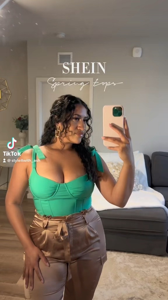 SHEIN Spring tops haul! Fashion tips, fashion styles, classy style, affordable fashion, outfit ideas, party tops, summer tops, mid size fashion, leather bodysuit, green top, white corset, trendy tops, for all occasions, vacation tops, SHEIN haul, spring fashion, summer fashion. #LTKFind

#LTKstyletip #LTKSeasonal