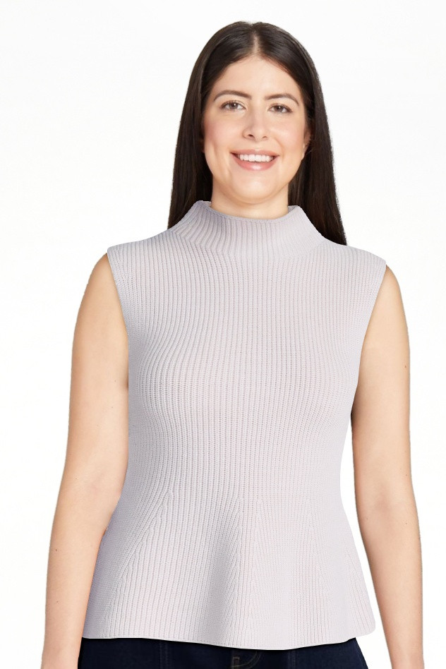Scoop Women's and Women's Plus Sleeveless Mock Neck Peplum Sweater Tank, Sizes XS-4X | Walmart (US)