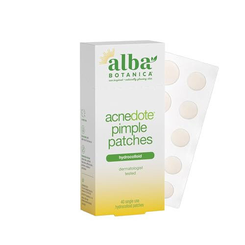 Alba Botanica Acnedote Pimple Patches for Face - Pimple, Spot Patches - Hydrocolloid Skincare Patches - 40 Count | Amazon (US)