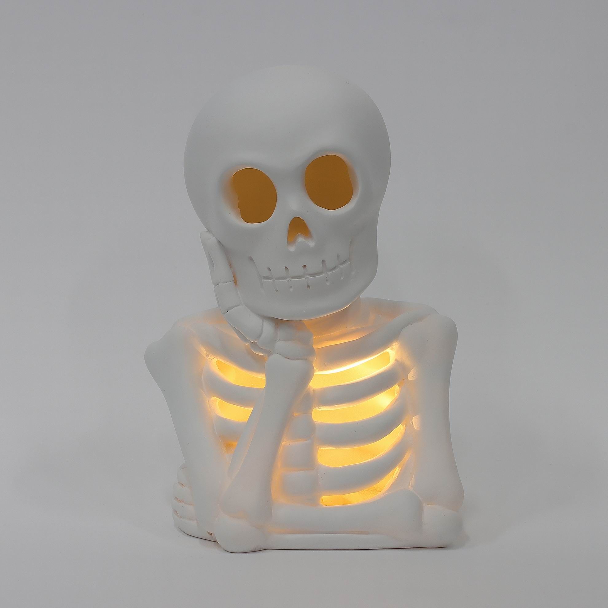 Halloween White Resin LED Skeleton Tabletop Decoration,4.25" X 3.75" X 6" H,by Way to Celebrate | Walmart (US)