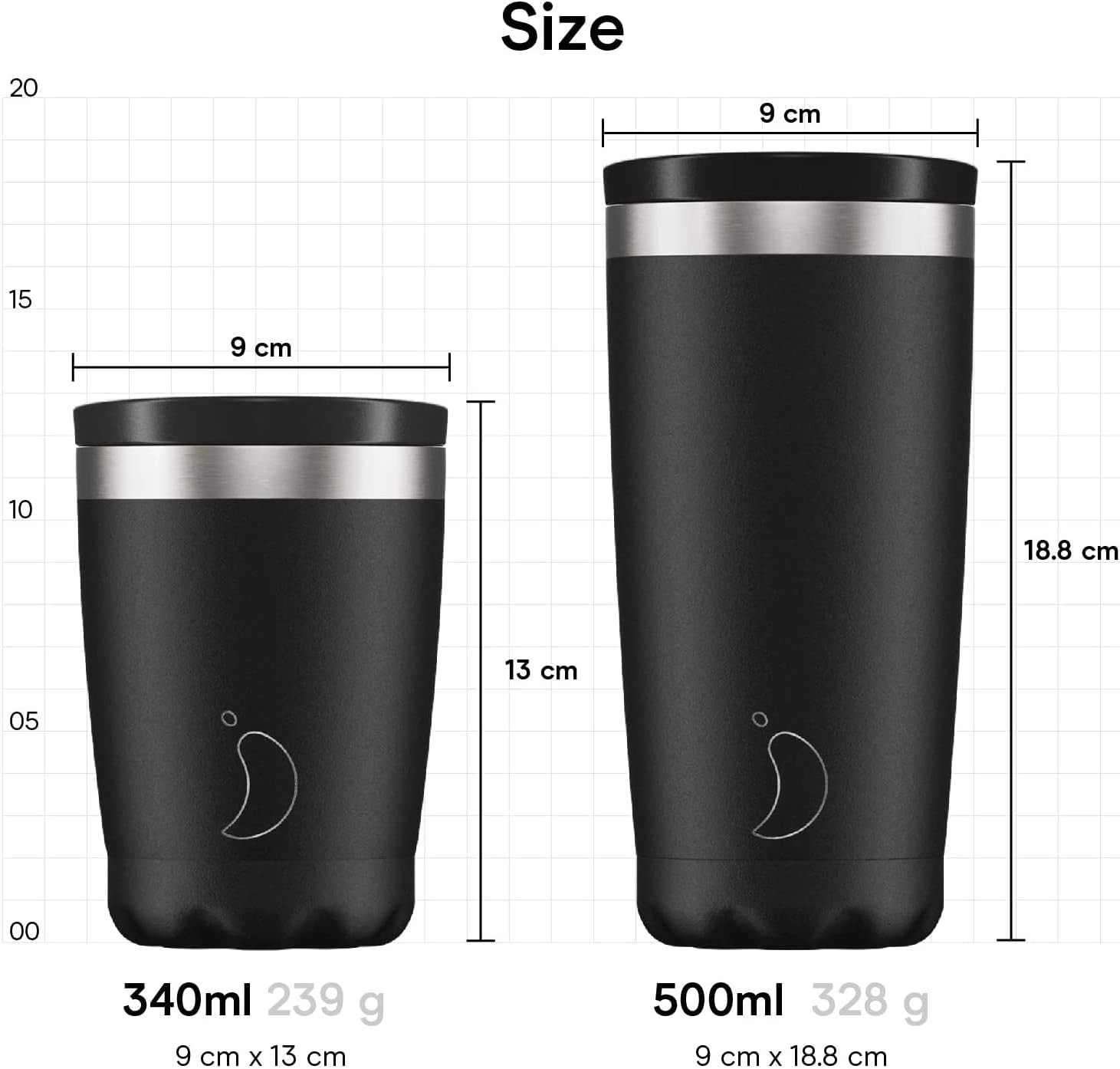 Chilly's Insulated Coffee Cup - Double Walled Coffee Cups with Lids - Stainless Steel - 340ml - T... | Amazon (UK)