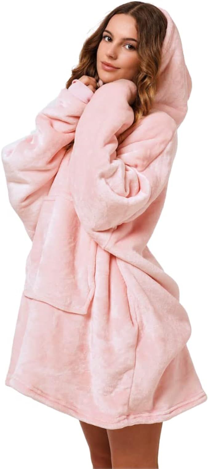 Blanket Hoodies Premium One Size Fits All Warm Comfy Blanket For Men, Women, Teens, Kids. Perfect... | Amazon (US)