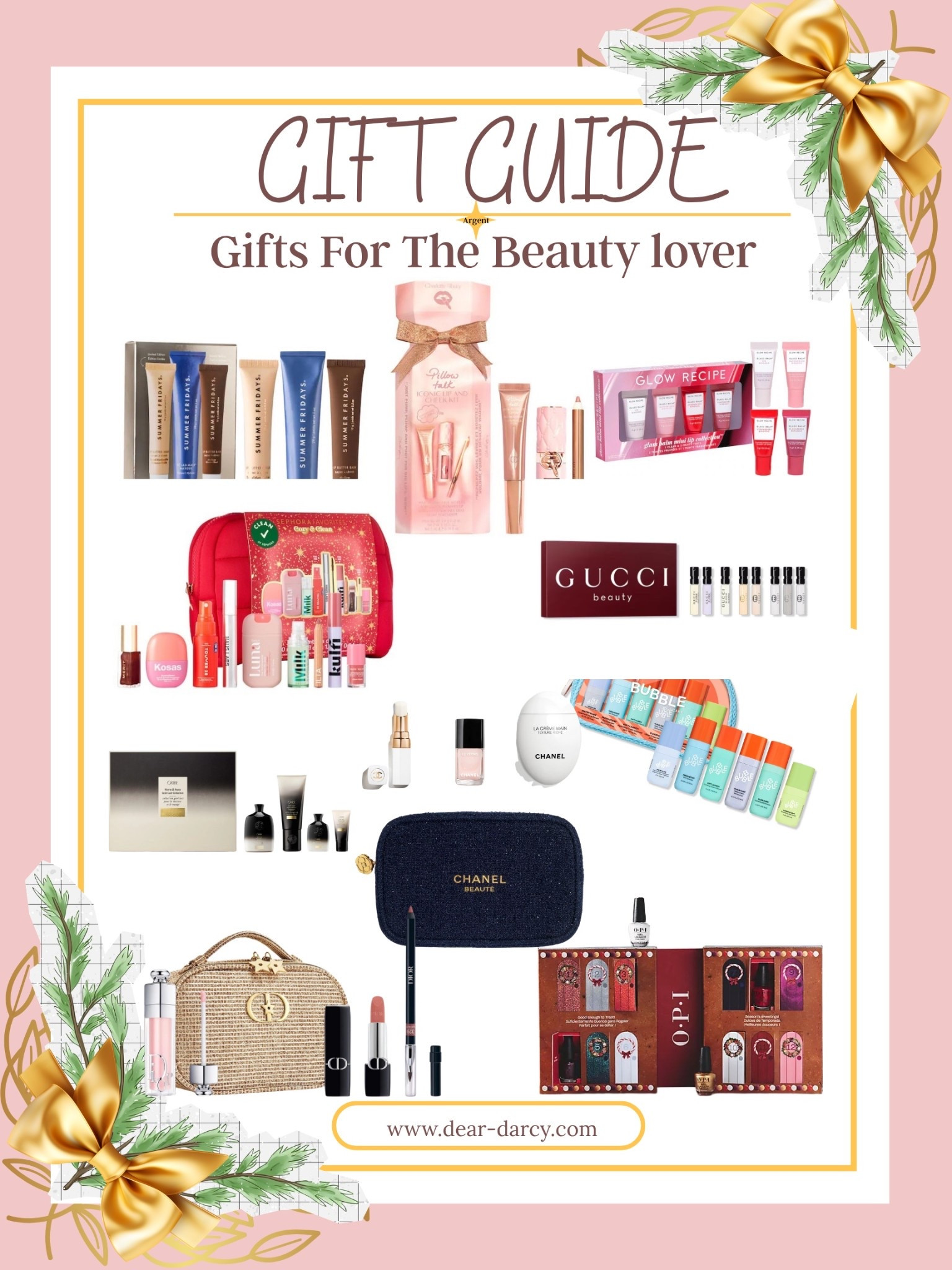 Gift guide for the Beauty lover 

Great beauty gift sets 
From Skin care and make up sets
She’ll love

Chanel, Dior 
Charlotte tilbury 
Oli
Summer Friday


#LTKHoliday #LTKBeauty #LTKGiftGuide