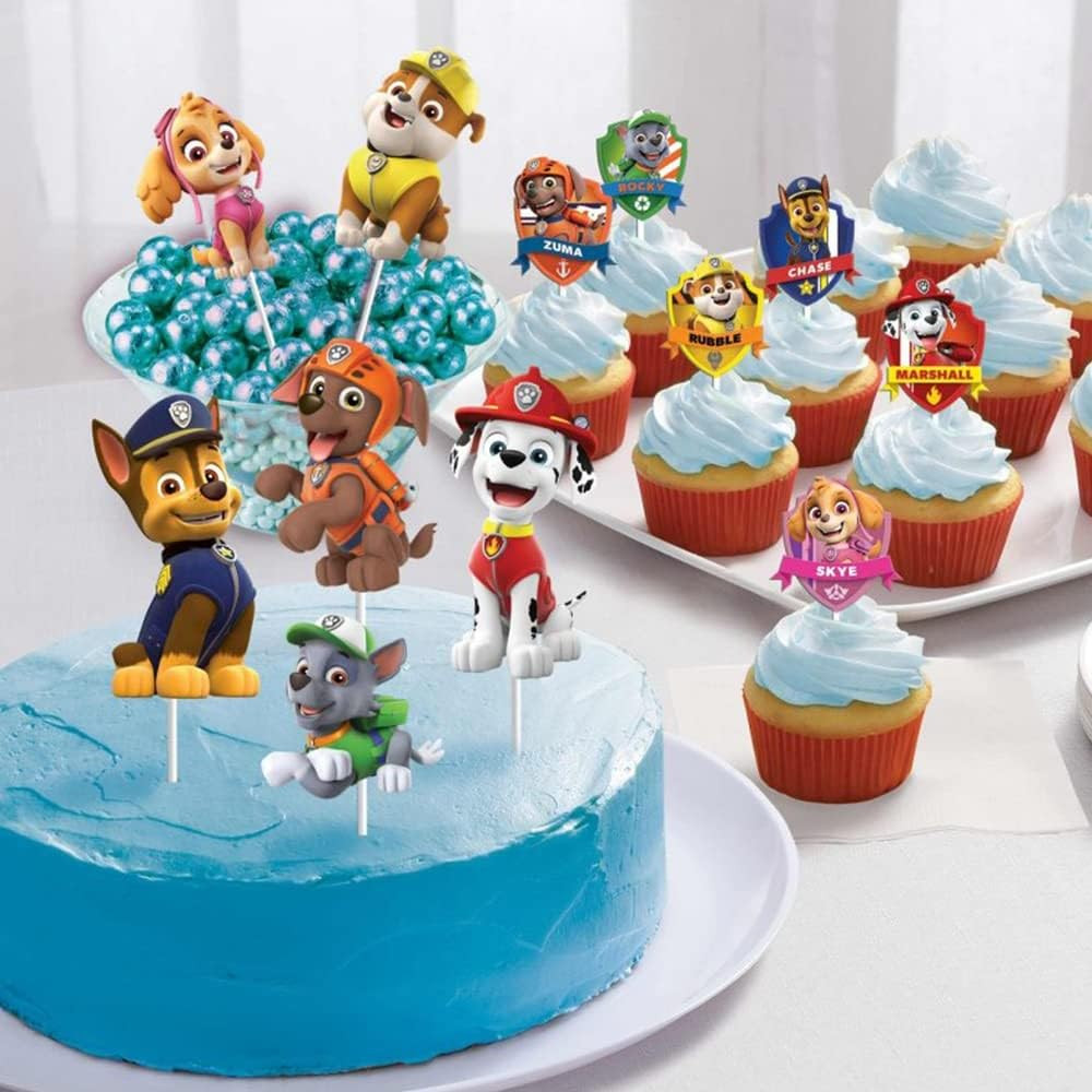Paw Patrol Adventures Dessert Decorating Kit - 10.5" & 3.75" (12 Pcs) - Colorful Assorted Design ... | Amazon (US)