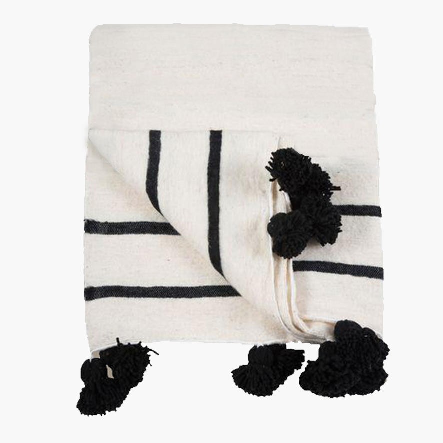 Pom Pom Throw Blanketcotton - 102" x 116" | AHAlife