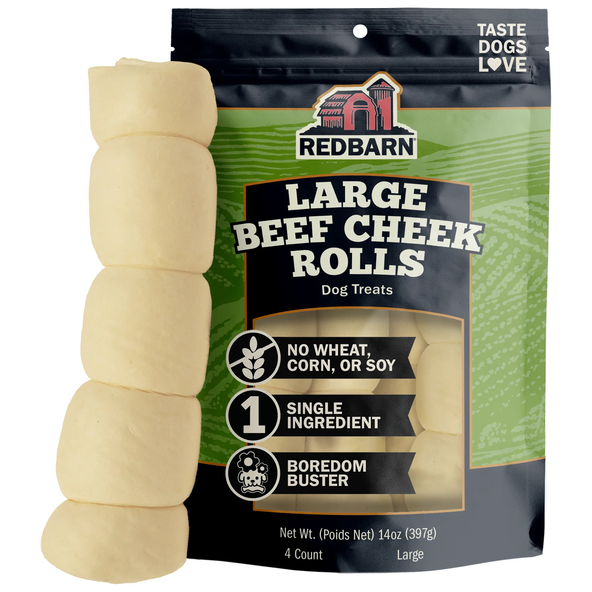 Beef Cheek Roll - Natural Beef Chews | Redbarn Pet Products