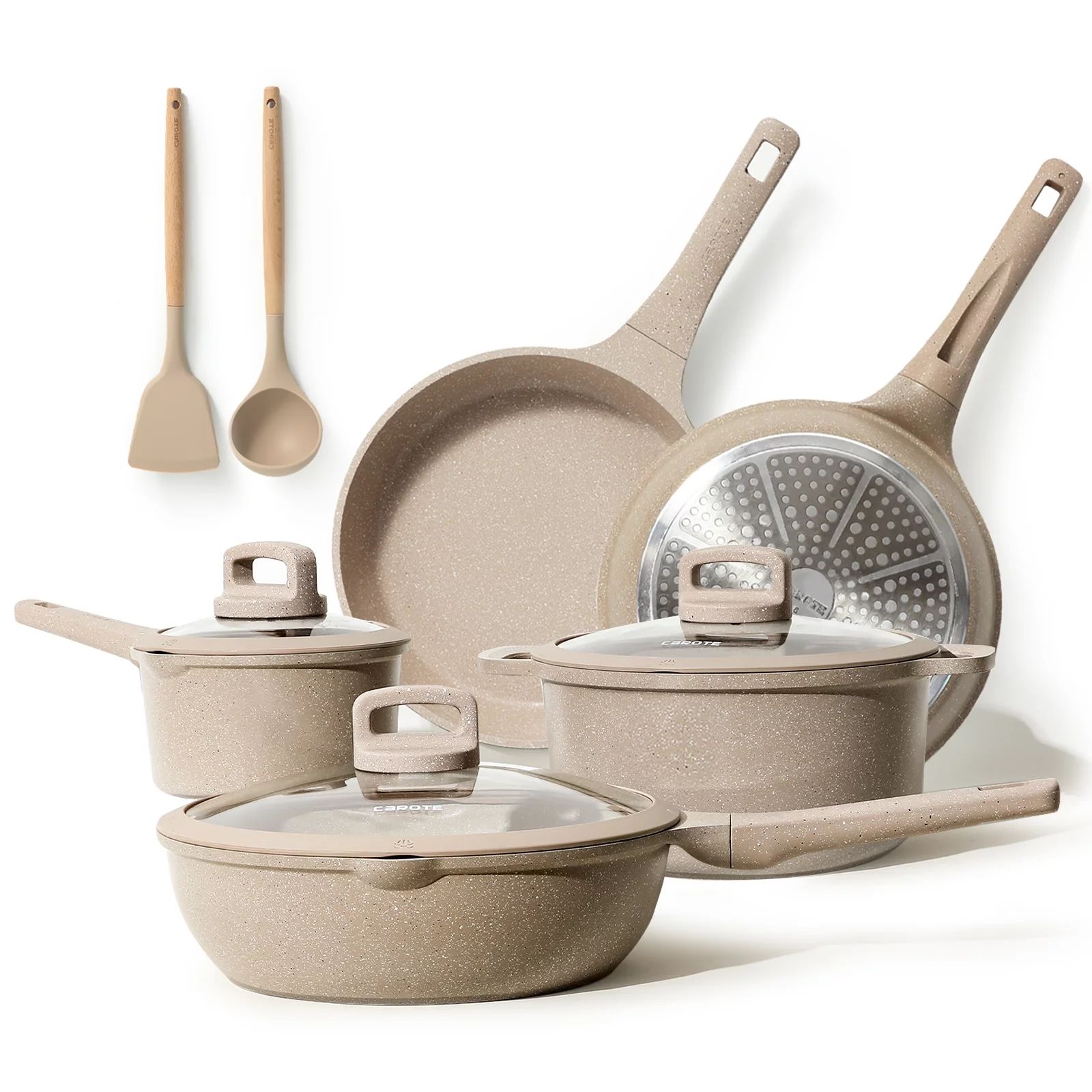 Carote Nonstick Pots and Pans Set, 11 Pcs Non Stick Cookware Set, Induction Stone Cookware Kitche... | Walmart (US)