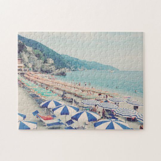Monterosso al Mare Cinque Terre Italy Beach Photo Jigsaw Puzzle | Zazzle.com | Zazzle