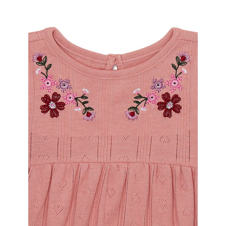 Garanimals Baby Girl Short Sleeve Pointelle Bodysuit, Sizes, 0/3M-24M | Walmart (US)