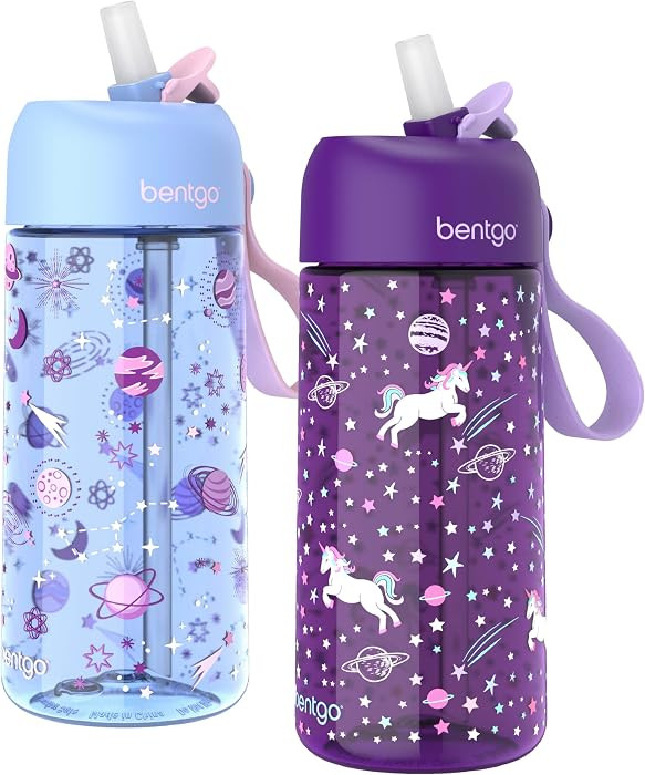 Bentgo Kids Water Bottle 2-Pack - Leak-Proof Durable Tritan BPA-Free 15 oz Cup for Kids/Toddlers ... | Amazon (US)