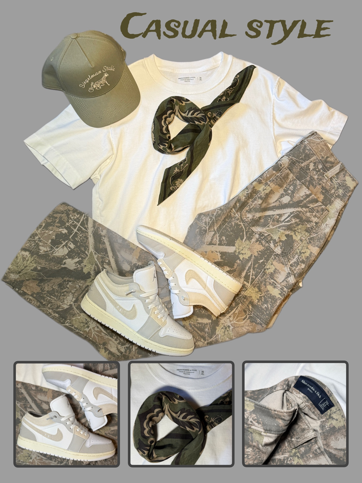 Casual and stylish outfits are incredibly simple. A bold camouflage pant paired with a plain white t-shirt, clean sneakers, and a stylish hat can create a great look. To add some flair, throw a bandanna around your neck. #casualoutfit #casualstyle

#LTKStyleTip #LTKShoeCrush #LTKMens