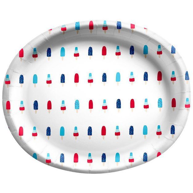 10ct Oval Americana Platter with Popsicles White - Sun Squad™ | Target