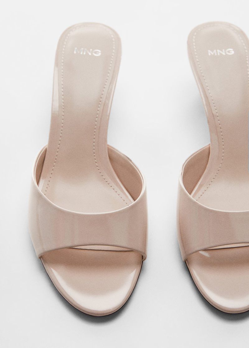 Patent leather effect heeled sandal -  Women | Mango USA | MANGO (US)