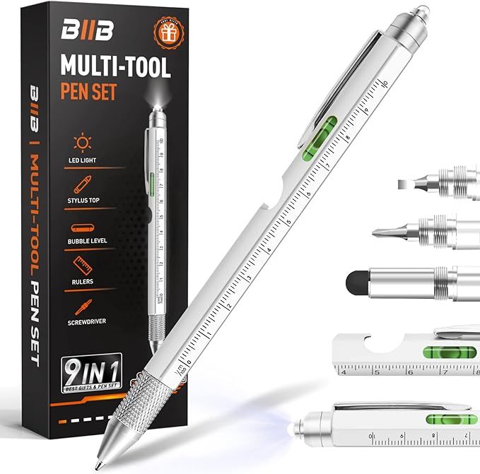 BIIB Mens Stocking Stuffers Gifts for Men, 9 in 1 Multitool Pen Gifts for Dad, Mens Gifts for Chr... | Amazon (US)