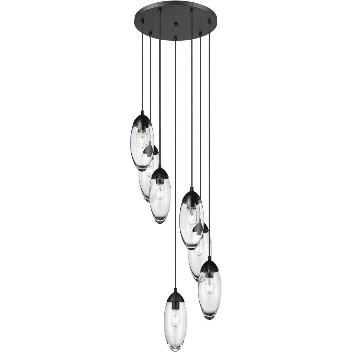 Z-Lite Arden 7 Light 18 inch Matte Black Chandelier Ceiling Light one_size | 651P-7R-MB | Lowe's