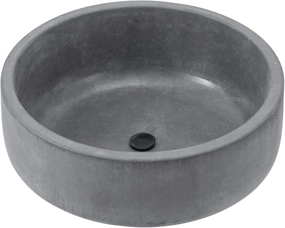 MyGift 8 Inch Round Unglazed Cement Planter Pot with Drainage Hole, Decorative Gray Concrete Indo... | Amazon (US)