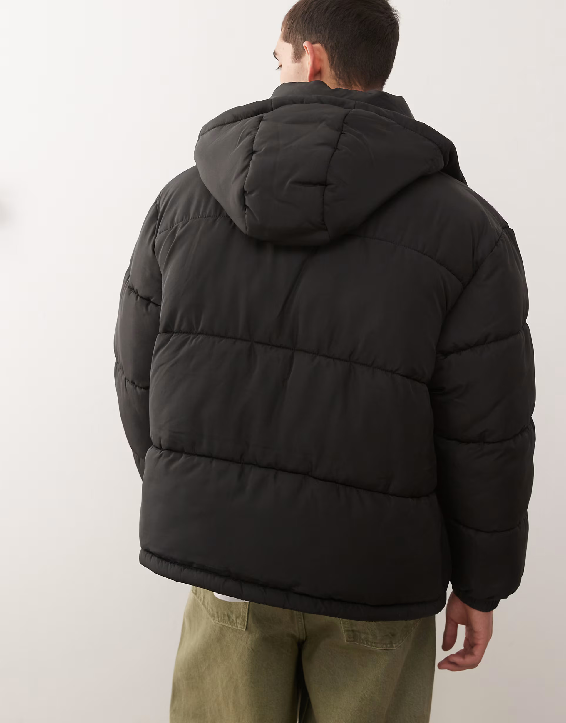 COLLUSION Unisex puffer jacket with hood in black | ASOS | ASOS (Global)