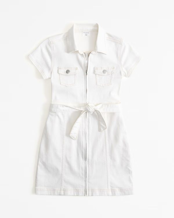 belted denim dress | Abercrombie & Fitch (US)