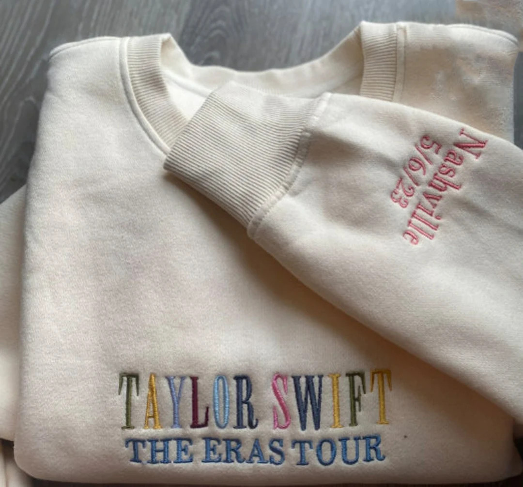 Embroidered Taylor Swift the Eras Tour Crewneck - Etsy | Etsy (US)