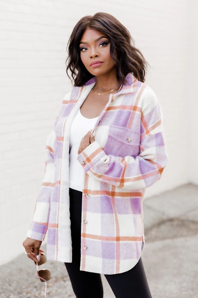 Everlasting Hope Lavender Multi Plaid Shacket | Pink Lily