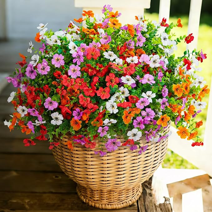 Hrobek Fake Artificial Flowers for Outdoors Faux Plants Outside Indoor,UV Resistant Realistic Sil... | Amazon (US)