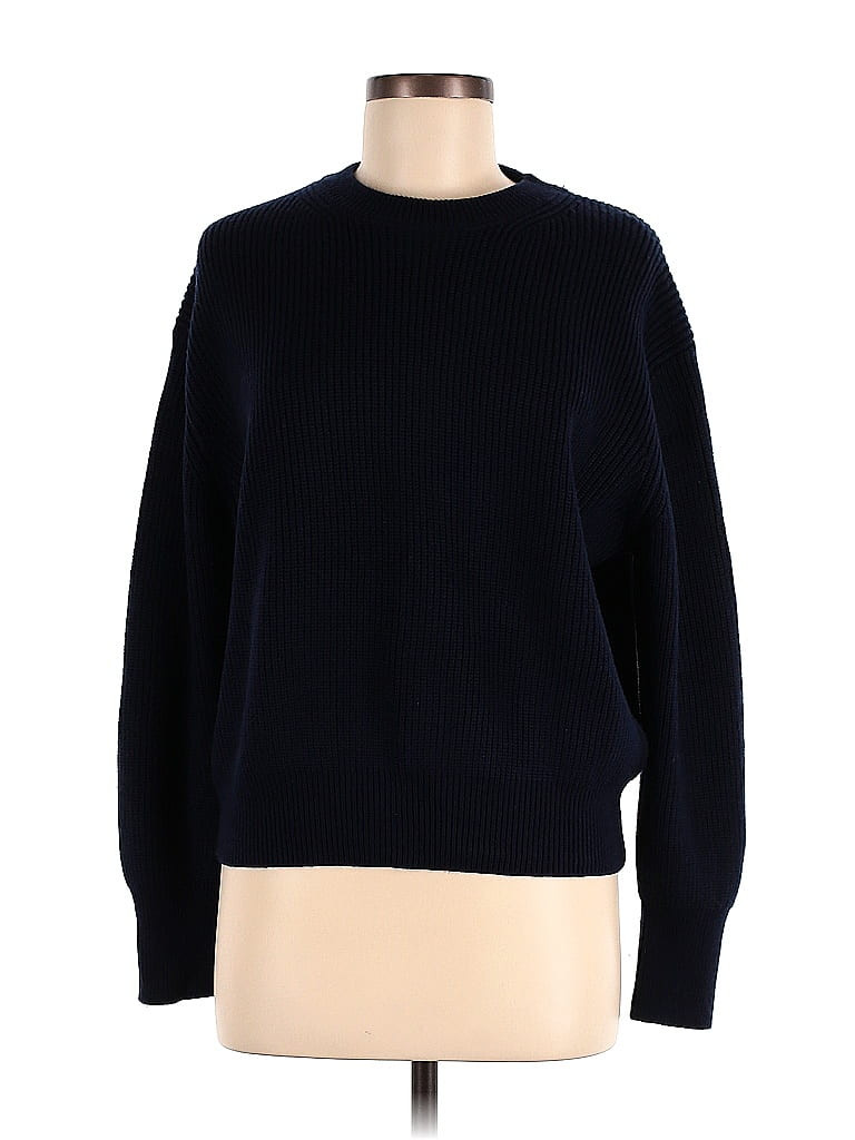 Zara Pullover Sweater: Blue Solid Tops - Size Medium | ThredUp
