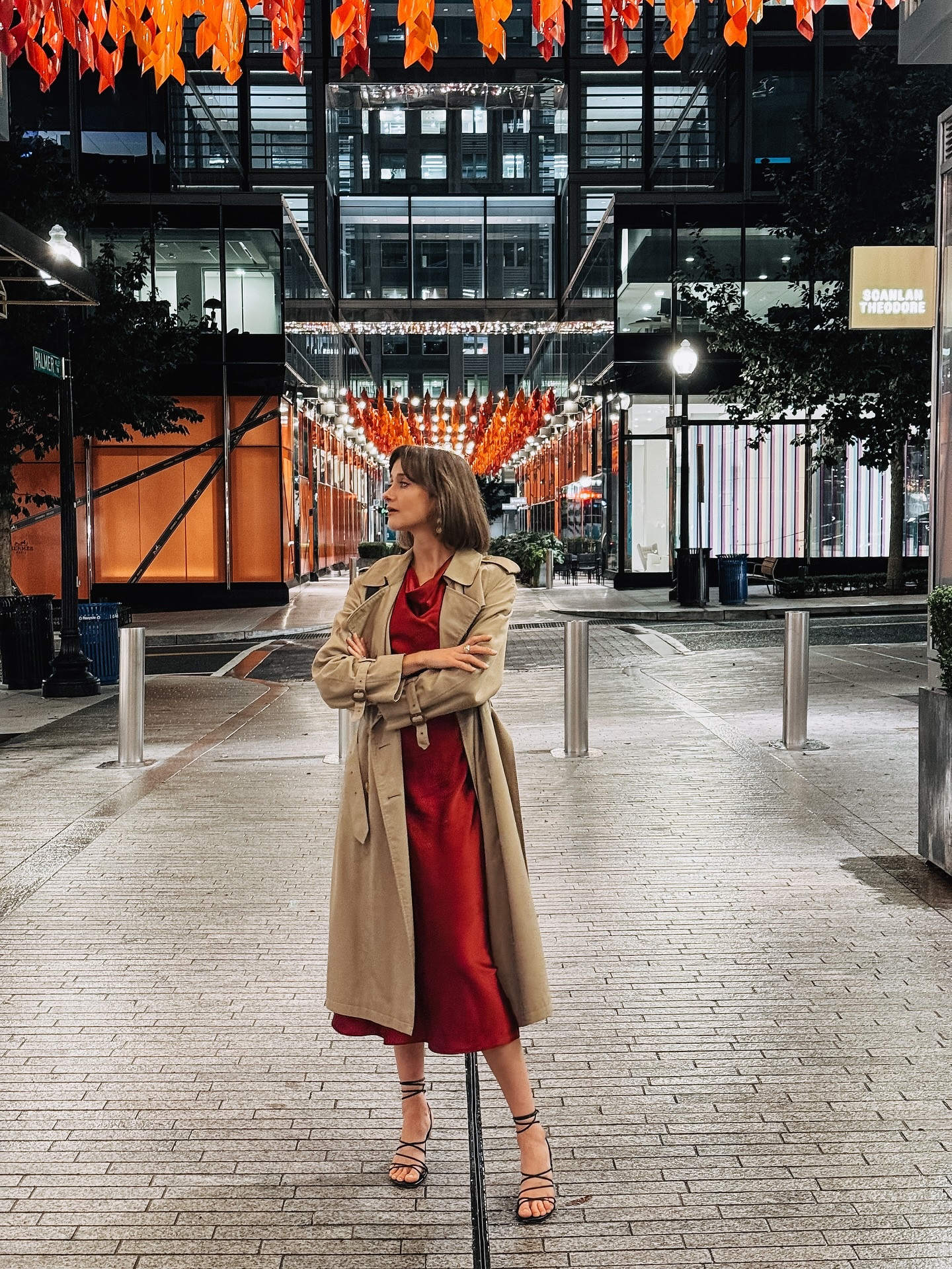 Ruby red and khaki are a beautiful color combo. This washable silk dress with a classic trench is just right for date night.

#LTKSaleAlert #LTKOver40 #LTKSeasonal
