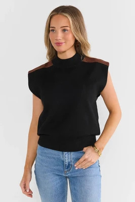 Black Sleeveless Sweater by THML | Avara