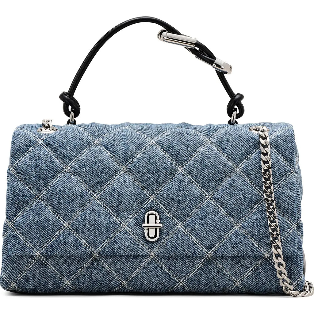 Marc Jacobs The Quilted Denim Dual Chain Shoulder Bag in Light Wash Indigo at Nordstrom Rack | Nordstrom Rack